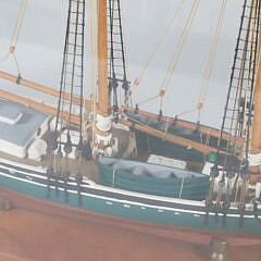Cased Model of a 2-Masted Sailing Schooner