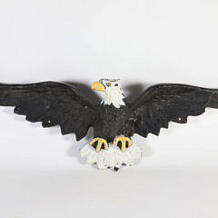 Vintage Painted Cast Iron Bald Eagle Plaque