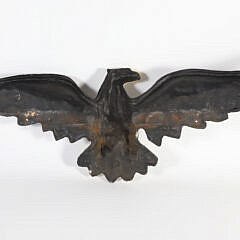 Vintage Painted Cast Iron Bald Eagle Plaque