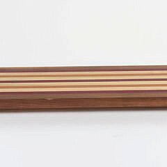 Contemporary Multi-Wood Footed Long Cutting Board or Charcuterie Board