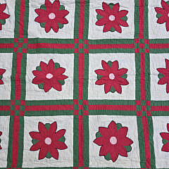 Vintage Floral Patchwork Quilt, circa 1930s