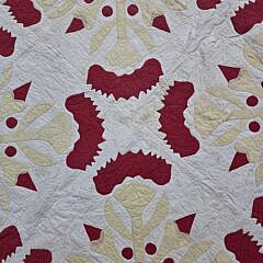 Antique Whig Rose Applique Quilt, 19th Century
