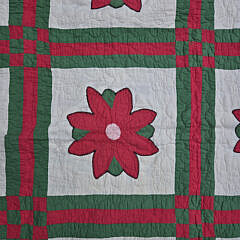 Vintage Floral Patchwork Quilt, circa 1930s