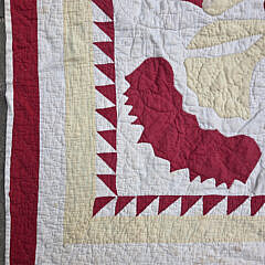 Antique Whig Rose Applique Quilt, 19th Century