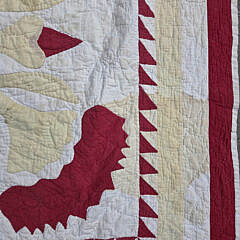 Antique Whig Rose Applique Quilt, 19th Century