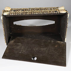 Shell Encrusted Tissue Box with Slide Cover on Base