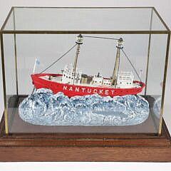 Cased Model of the Nantucket Lightship by Cheryl Spencer Collins