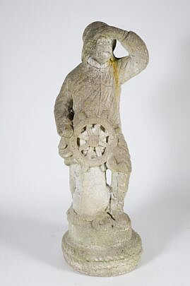 Concrete Old Salt Fisherman Garden Statue