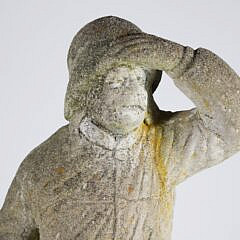 Vintage Concrete Old Salt Fisherman Garden Statue