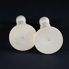 Pair of Turned Antique Bone Candlesticks