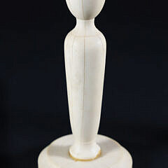 Pair of Turned Antique Bone Candlesticks