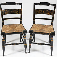 3-5580 Black and Gold Painted Hitchcock Chairs A 9942 JPG