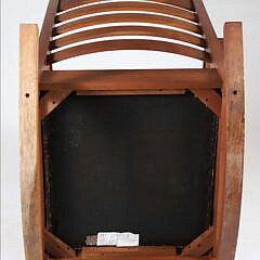 Branded Stickley Upholstered Rocker and Stool