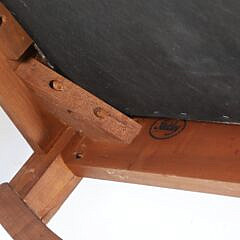 Branded Stickley Upholstered Rocker and Stool