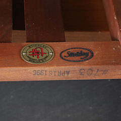 Branded Stickley Upholstered Rocker and Stool