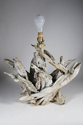 Vintage Driftwood Mounted as a Lamp