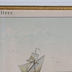 Antique Framed Print of a Breached Narwhal and Dolphin, 19th Century