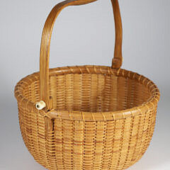 Jose Formoso Reyes Round Swing Handle Nantucket Basket, Circa 1996