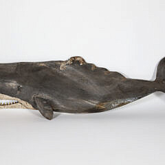 Signed Wick Ahrens Carved and Painted Wood Sperm Whale