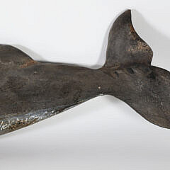 Signed Wick Ahrens Carved and Painted Wood Sperm Whale