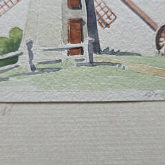 Doris and Richard Beer Watercolor on Paper “Old Mill”