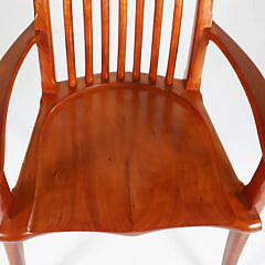 Set of Six Signed Stephen Swift High Back Cherry Dining Chairs, circa 1994