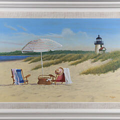 Tom Mielko Oil on Panel D "Romantic Rendezvous Brant Point"