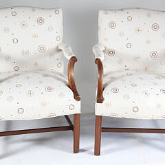 Pair of Upholstered Open Armchairs