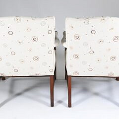 Pair of Upholstered Open Lolling Armchairs