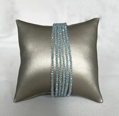 42074 a Six Strand Blue Topaz Sterling Silver Vermeil Bracelet A