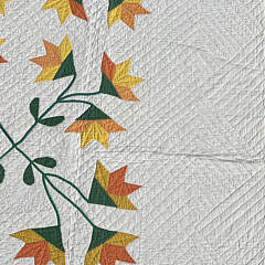 Vintage North Carolina Lily Appliique Quilt, circa 1930s