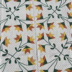 Vintage North Carolina Lily Appliique Quilt, circa 1930s