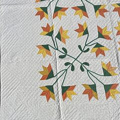 Vintage North Carolina Lily Appliique Quilt, circa 1930s