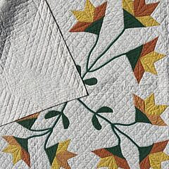 Vintage North Carolina Lily Appliique Quilt, circa 1930s