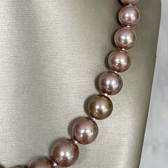 11mm-14mm Natural Lavender Hue Fresh Water Pearl Necklace