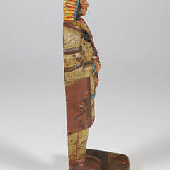 Cast Iron and Polychrome Native American Indian “Cigar Store” Doorstop