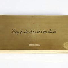 Nantucket Engraved Brass Box Depicting the First Proposed Route of the Nantucket Railroad in 1879