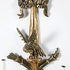 Vintage Pair of Italian Carved and Gilt Eagle Sconses