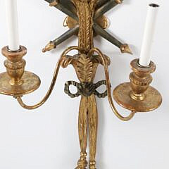 Vintage Pair of Italian Carved and Gilt Eagle Sconses