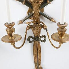 Vintage Pair of Italian Carved and Gilt Eagle Sconses