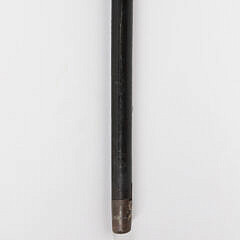 Carved Antique Whale Ivory and Ebony Walking Stick, 19th Century