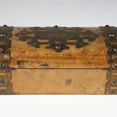 Exotic Wood Brass Strapped Sewing Box, 19th Century