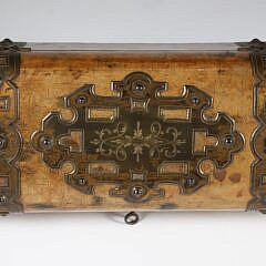 Exotic Wood Brass Strapped Sewing Box, 19th Century