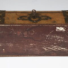Exotic Wood Brass Strapped Sewing Box, 19th Century