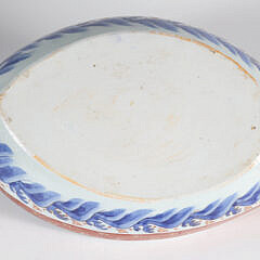 Imari Porcelain Boat with Four Interior Cameos including a Western Falconer, 19th Century