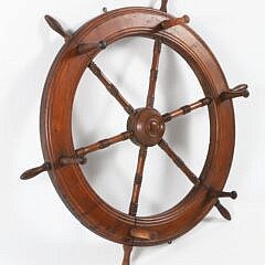 Vintage Turned Wood Ship