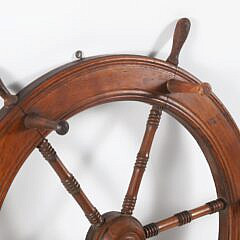 Vintage Turned Wood Ship’s Wheel Hat Rack