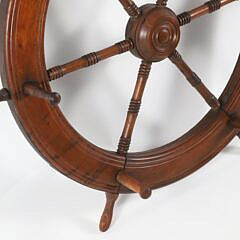 Vintage Turned Wood Ship’s Wheel Hat Rack