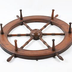 Vintage Turned Wood Ship’s Wheel Hat Rack