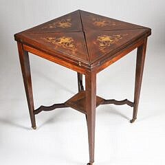English Inlaid Envelope Game Table 19th Century